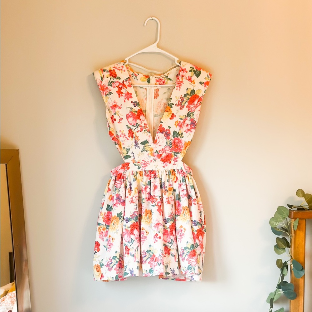 Mustard Seed Floral Pleated Mini Dress Size M